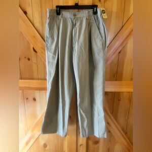 Mens 36/38x30 NorthCrest Classic Pants Khaki NWT Elastic In Waist